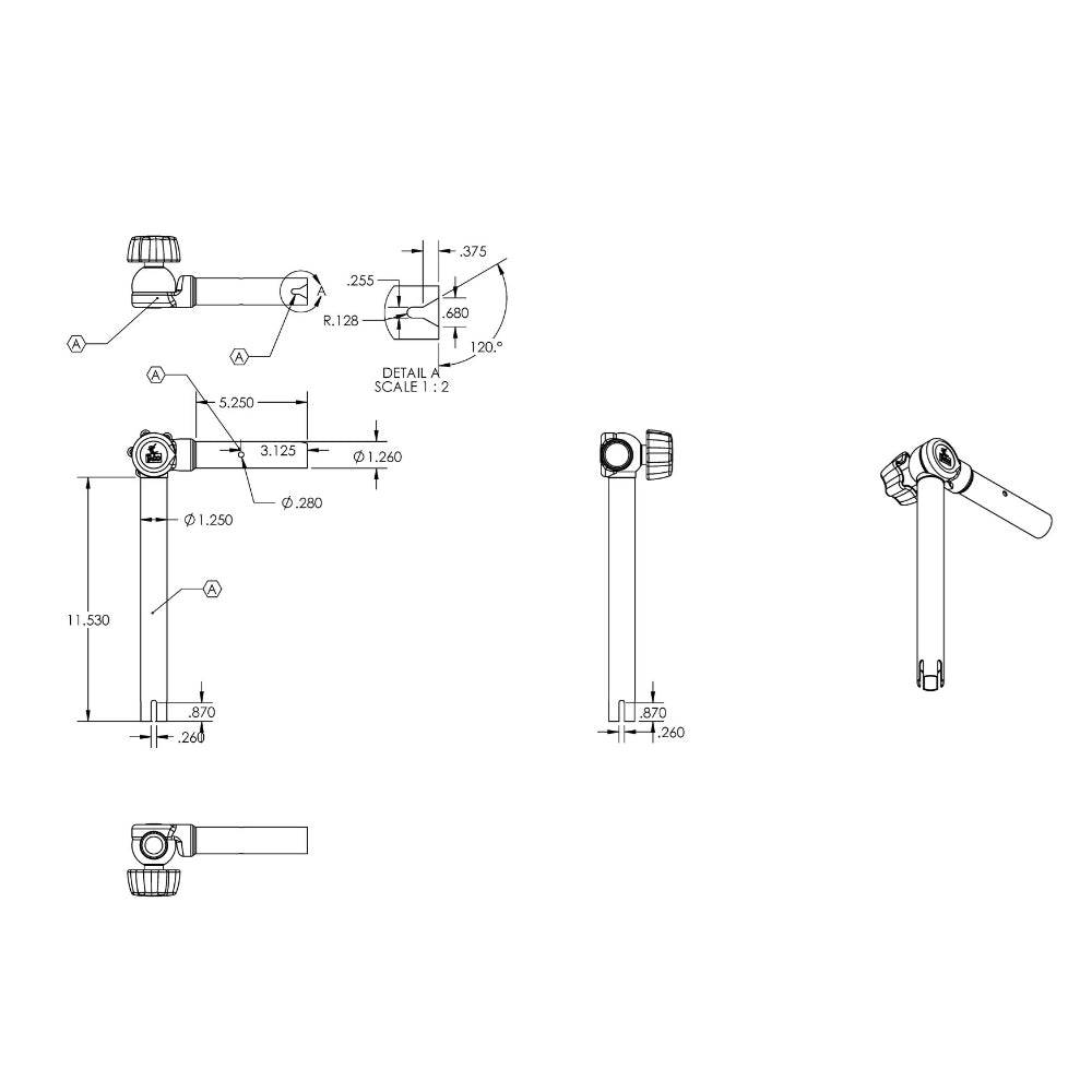 TACO ShadeFin Adjustable Rod Holder Mount [T10-3000-6] - Twin Screws Marine Service