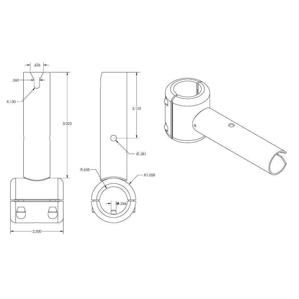 TACO ShadeFin Fixed Clamp-On Mount [T10-3000-11] - Twin Screws Marine Service