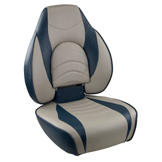 Springfield Fish Pro High Back Folding Seat - Blue/Grey [1041631-1] - Twin Screws Marine Service