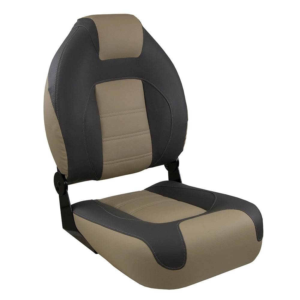 Springfield OEM Series Folding Seat - Charcoal/Tan [1062583] - Twin Screws Marine Service