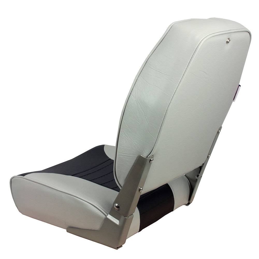 Springfield High Back Multi-Color Folding Seat - Grey/Charcoal [1040663] - Twin Screws Marine Service