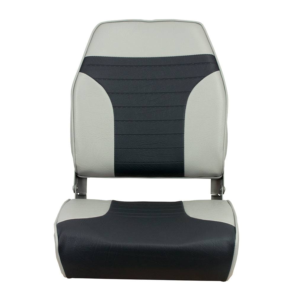 Springfield High Back Multi-Color Folding Seat - Grey/Charcoal [1040663] - Twin Screws Marine Service