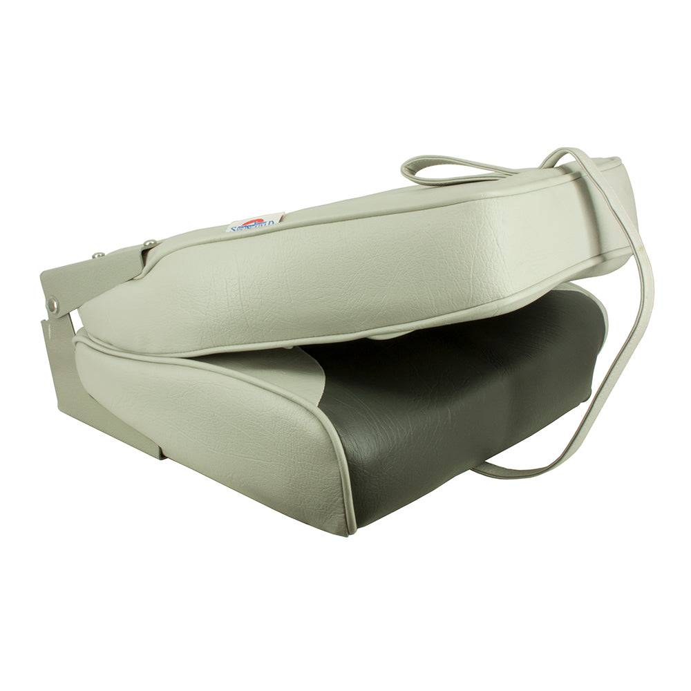 Springfield High Back Multi-Color Folding Seat - Grey/Charcoal [1040663] - Twin Screws Marine Service