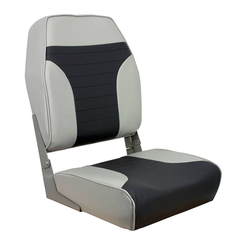 Springfield High Back Multi-Color Folding Seat - Grey/Charcoal [1040663] - Twin Screws Marine Service