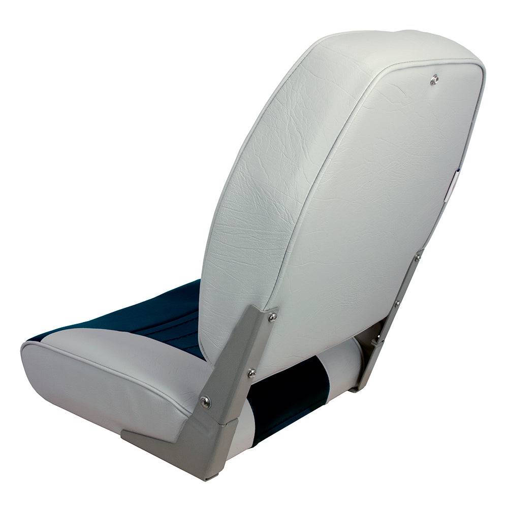 Springfield High Back Multi-Color Folding Seat - Blue/Grey [1040661] - Twin Screws Marine Service