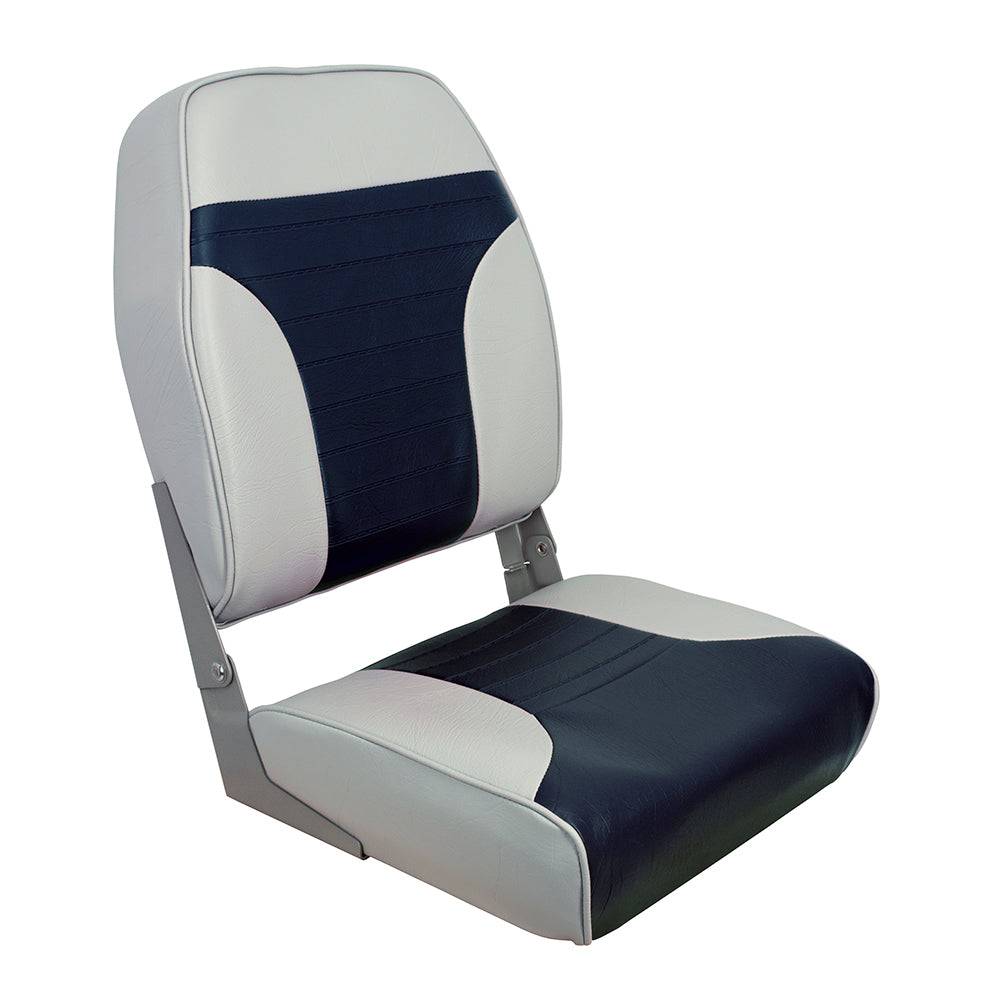 Springfield High Back Multi-Color Folding Seat - Blue/Grey [1040661] - Twin Screws Marine Service