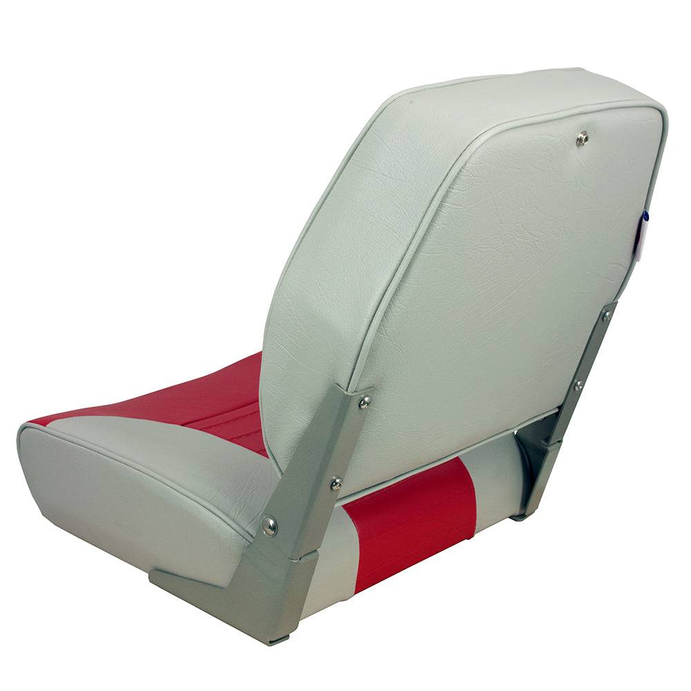 Springfield Economy Multi-Color Folding Seat - Grey/Red [1040655] - Twin Screws Marine Service