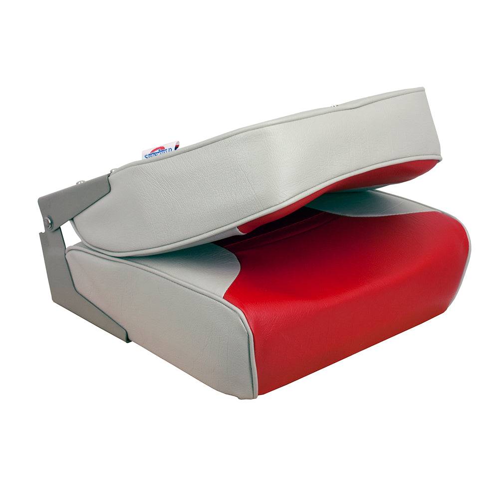 Springfield Economy Multi-Color Folding Seat - Grey/Red [1040655] - Twin Screws Marine Service