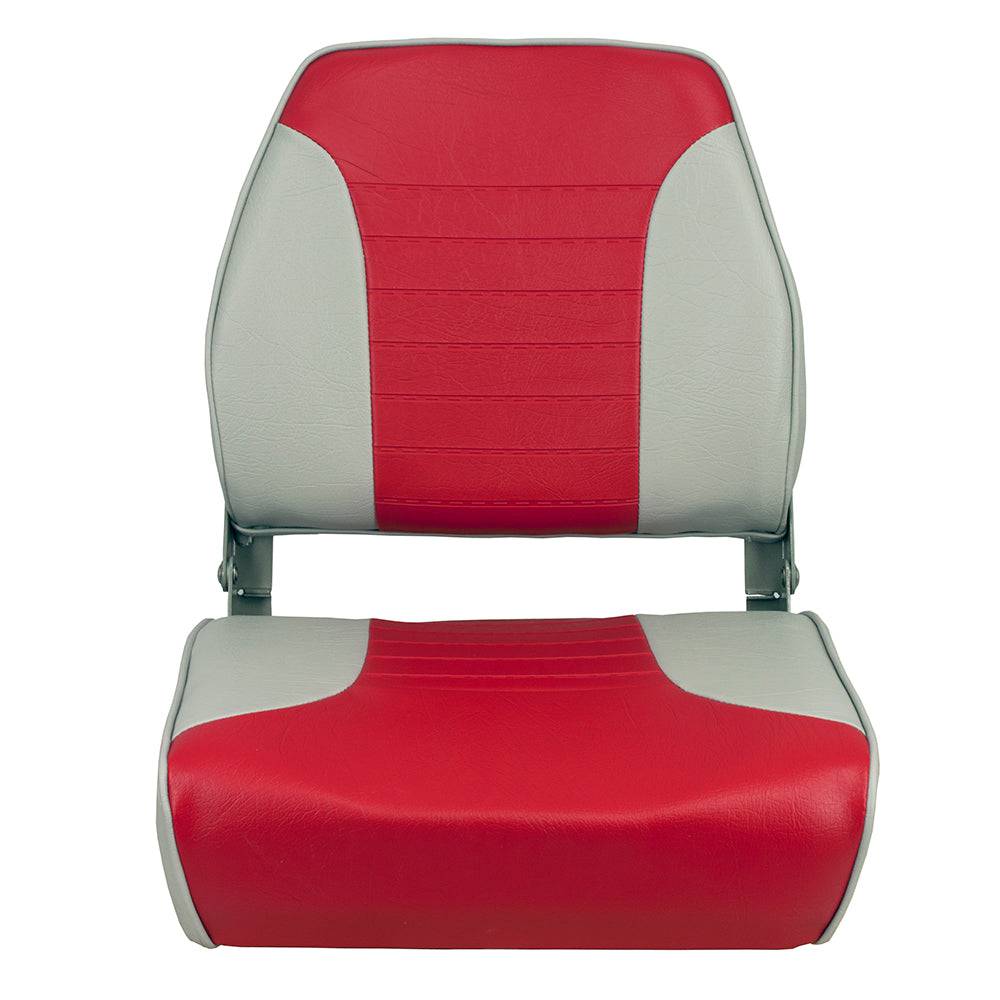 Springfield Economy Multi-Color Folding Seat - Grey/Red [1040655] - Twin Screws Marine Service