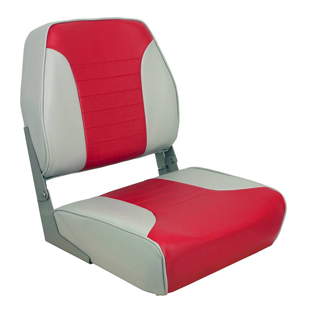 Springfield Economy Multi-Color Folding Seat - Grey/Red [1040655] - Twin Screws Marine Service