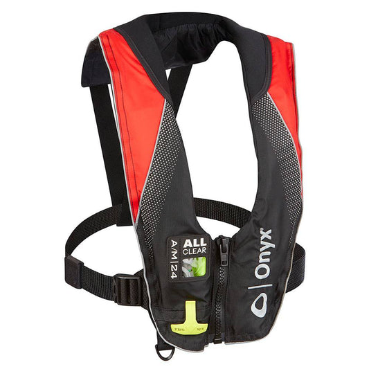 Onyx A/M-24 Series All Clear Automatic/Manual Inflatable Life Jacket - Black/Red - Adult [132200-100-004-20] - Twin Screws Marine Service