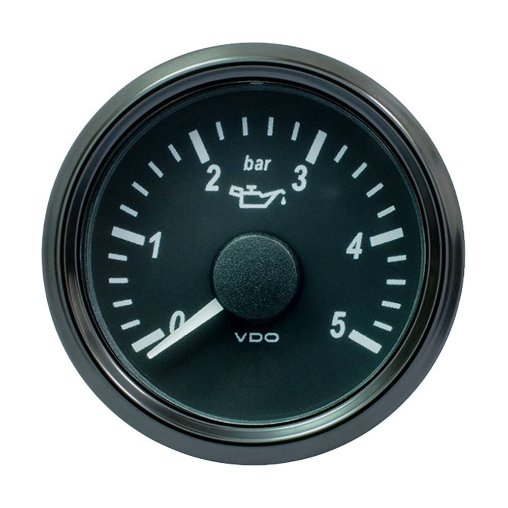 VDO SingleViu 52mm (2-1/16") Oil Pressure Gauge - 5 Bar - 0-180 Ohm [A2C3833160030] - Twin Screws Marine Service