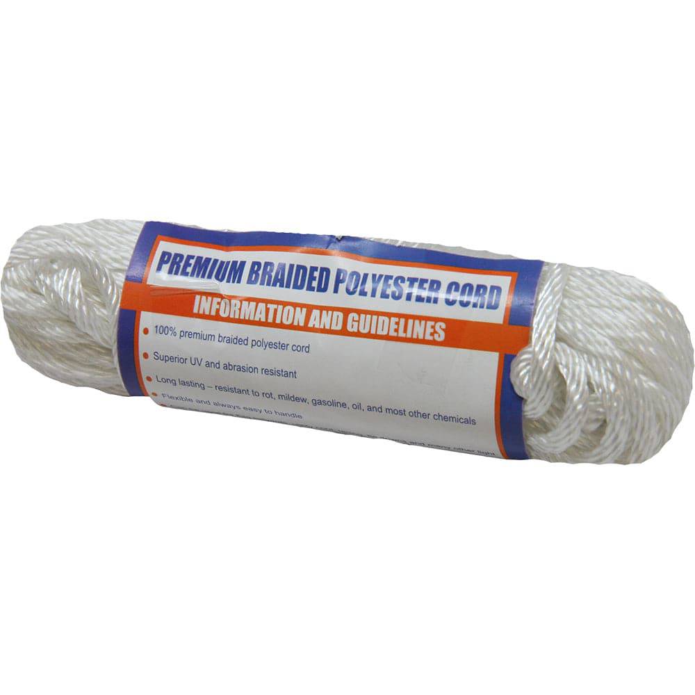 Sea-Dog Solid Braid Polyester Cord Hank - 5/32" x 50 - White [303304050-1] - Twin Screws Marine Service