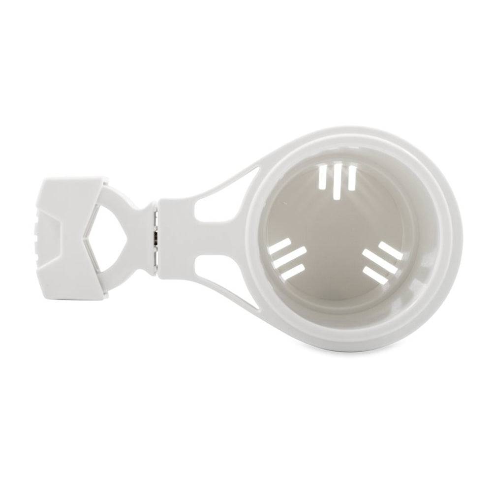 Camco Clamp-On Rail Mounted Cup Holder - Small for Up to 1-1/4" Rail - White [53086] - Twin Screws Marine Service