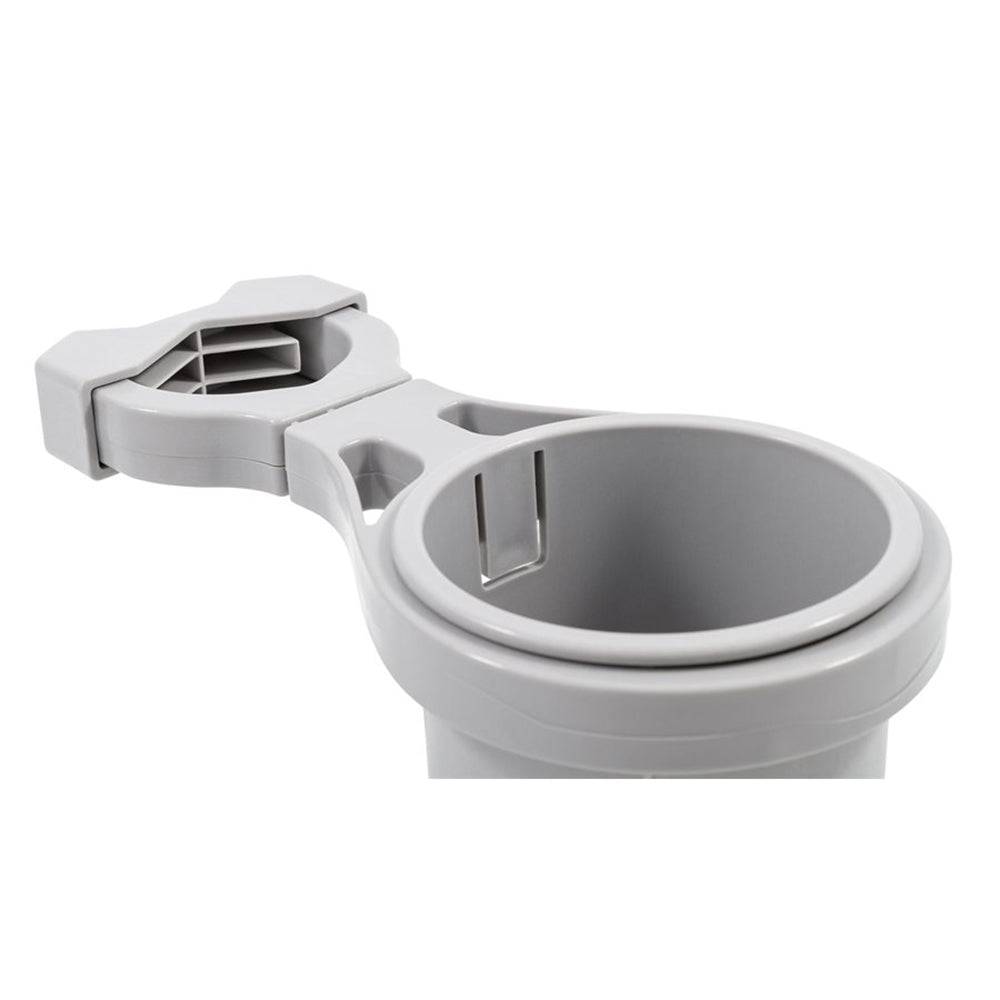 Camco Clamp-On Rail Mounted Cup Holder - Large for Up to 2" Rail - Grey [53092] - Twin Screws Marine Service