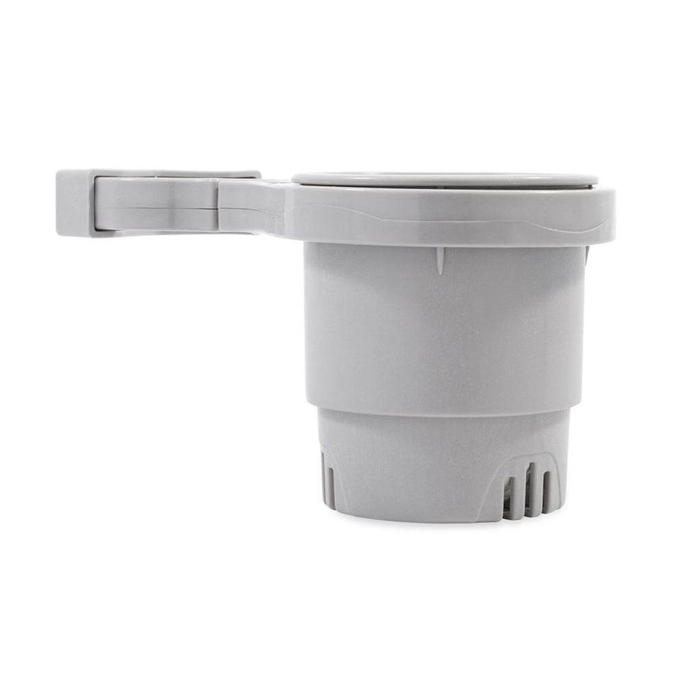 Camco Clamp-On Rail Mounted Cup Holder - Large for Up to 2" Rail - Grey [53092] - Twin Screws Marine Service