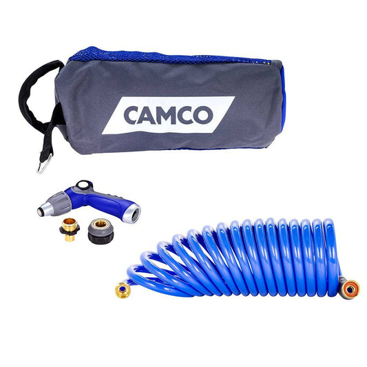 Camco 20 Coiled Hose  Spray Nozzle Kit [41980] - Twin Screws Marine Service