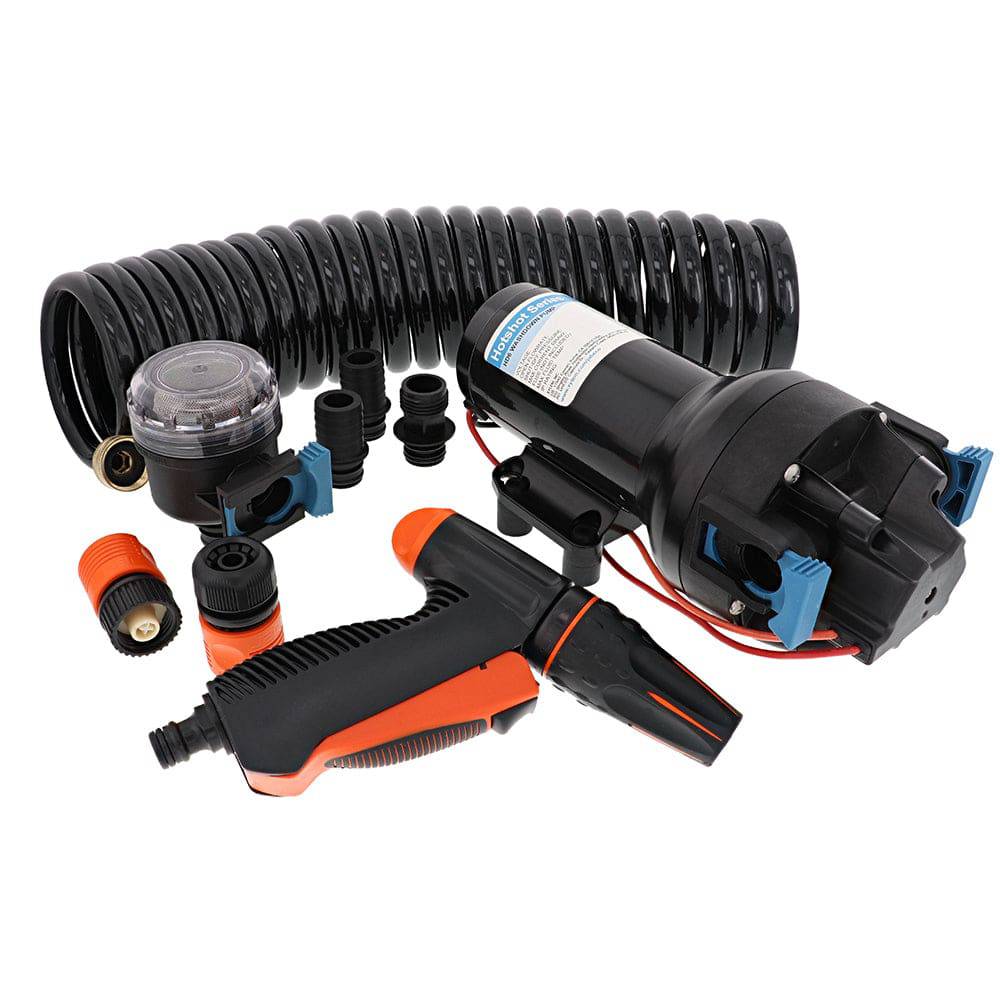 Jabsco HotShot HD6 Heavy Duty Washdown Pump w/25 HoseCoil - 12V - 6 GPM - 70 PSI [P601J-219N-4A] - Twin Screws Marine Service