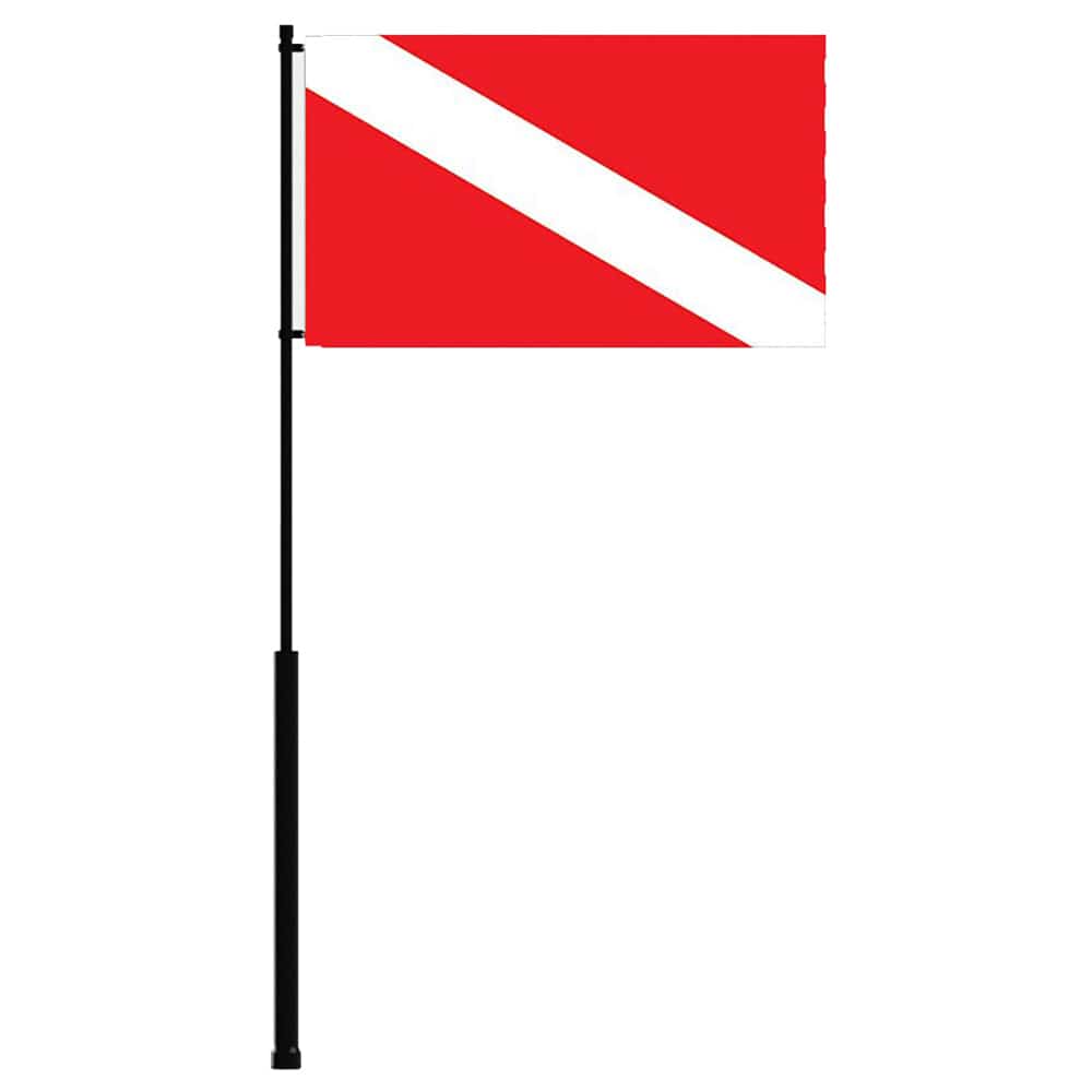 Mate Series Flag Pole - 72" w/Dive Flag [FP72DIVE] - Twin Screws Marine Service