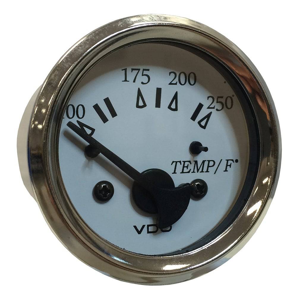 VDO Cockpit Marine 52MM (2-1/16") Water Temp. Gauge - 0-250F - White Dial/Chrome Bezel [310-15277] - Twin Screws Marine Service
