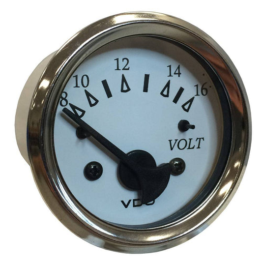 VDO Cockpit Marine 52MM (2-1/16") Voltmeter - White Dial/Chrome Bezel [332-15282] - Twin Screws Marine Service