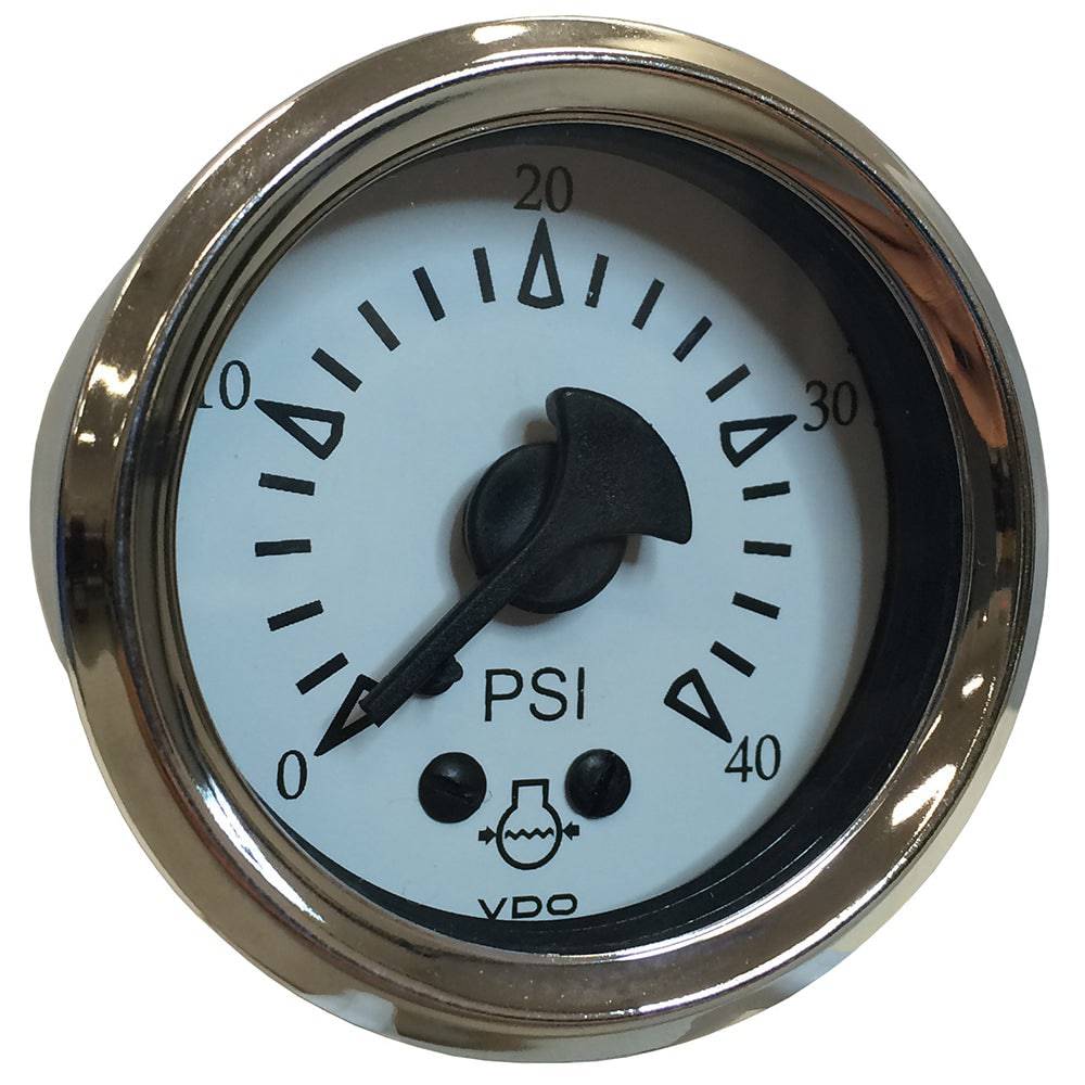 VDO Cockpit Marine 52MM (2-1/16") Mechanical Water Pressure Gauge - White Dial/Chrome Bezel [150-15283] - Twin Screws Marine Service