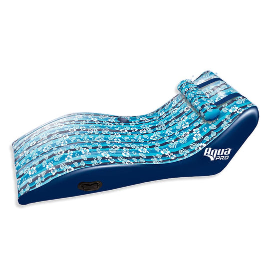 Aqua Leisure Ultra Cushioned Comfort Lounge Hawaiian Wave Print w/Adjustable Pillow [APL17014S2] - Twin Screws Marine Service