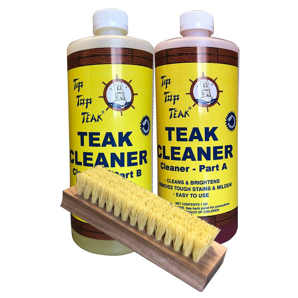 Tip Top Teak Cleaner Kit Part A  Part B w/Brush [TK860] - Twin Screws Marine Service