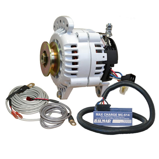 Balmar Alternator 100 AMP Kit 12V 3.15" Dual Foot Saddle Single Vee Pulley Regulator  Temp Sensor [60-YP-MC-100-SV] - Twin Screws Marine Service