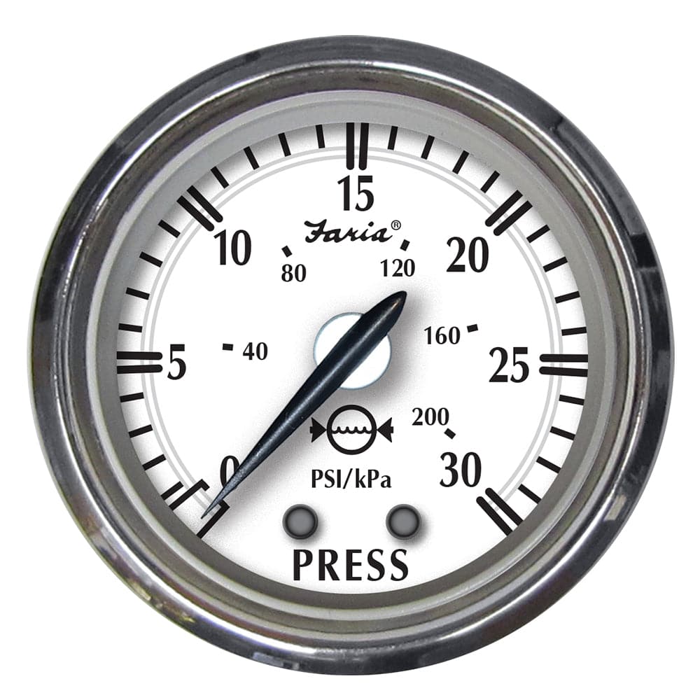 Faria Newport SS 2" Water Pressure Gauge Kit - 0 to 30 PSI [25008] - Twin Screws Marine Service