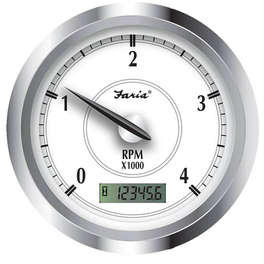 Faria Newport SS 4" Tachometer w/Hourmeter f/Diesel w/Magnetic Pick-Up - 4000 RPM [45006] - Twin Screws Marine Service