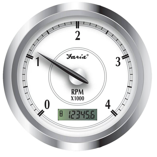 Faria Newport SS 4" Tachometer w/Hourmeter f/Diesel w/Mech Take Off - 4000 RPM [45007] - Twin Screws Marine Service