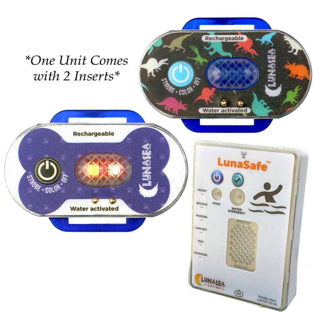 Lunasea Child/Pet Safety Water Activated Strobe Light w/RF Transmitter  Portable Audio/Visual Receiver - Blue Case [LLB-63BB-F0-K2] - Twin Screws Marine Service