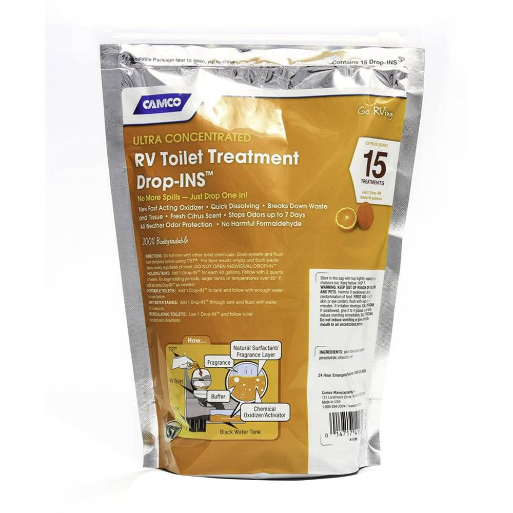 Camco TST Orange RV Toilet Treatment Drop-Ins *15-Pack [41189] - Twin Screws Marine Service