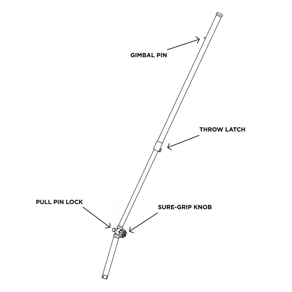 TACO ShadeFin Telescopic Rod Holder Mount [T10-3000-9] - Twin Screws Marine Service