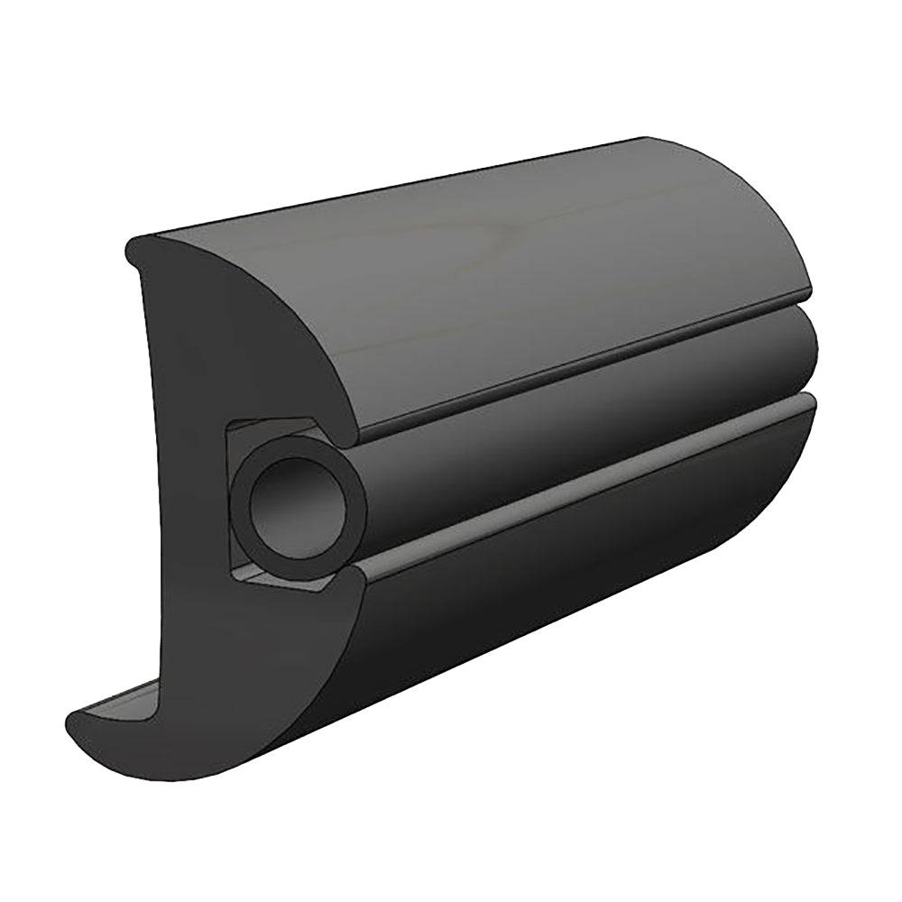 TACO Flexible Vinyl Black Rub Rail 1-1/16" x 1-7/8" 50L [V11-2423BKA50-1] - Twin Screws Marine Service