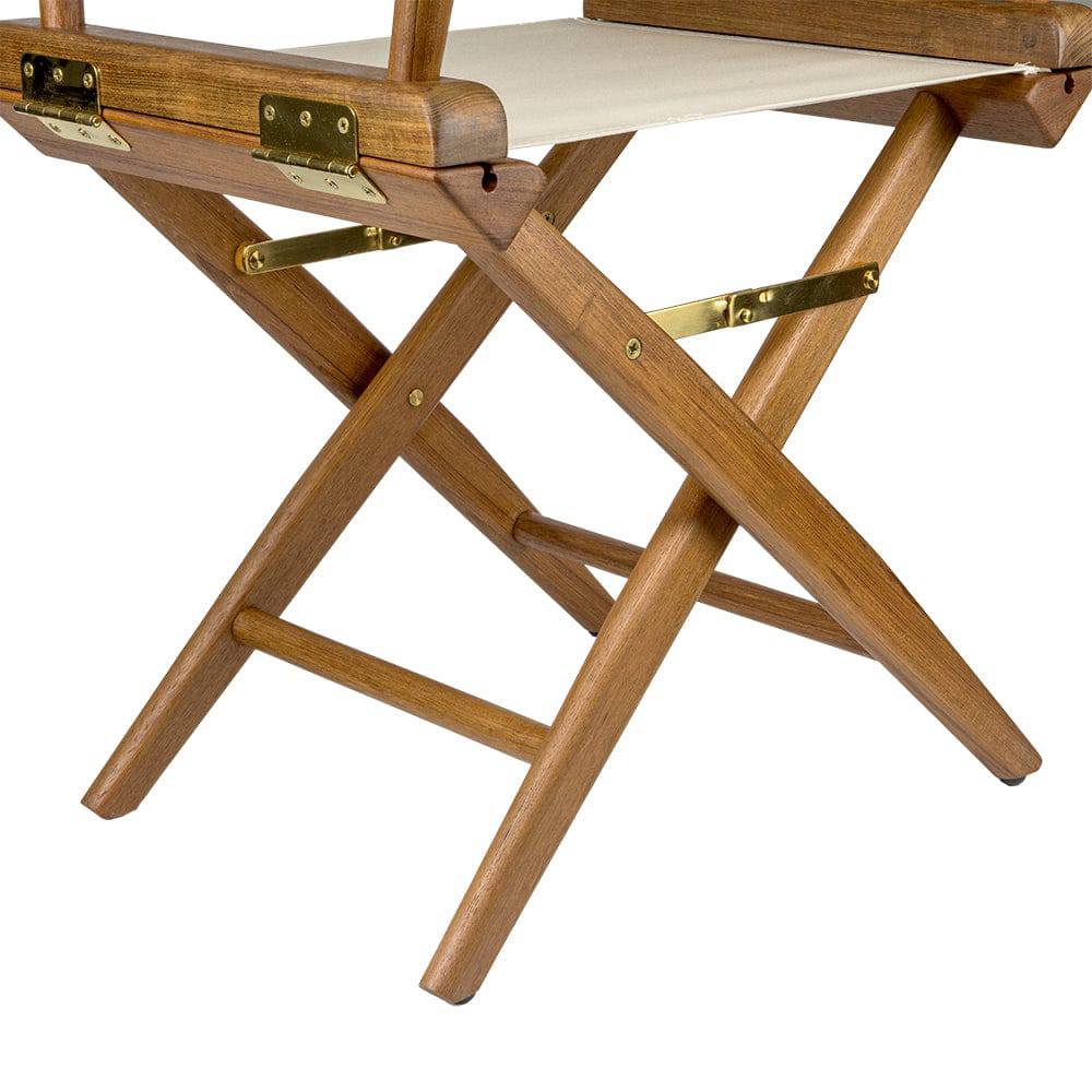 Whitecap Directors Chair w/Natural Seat Covers - Teak [60044] - Twin Screws Marine Service