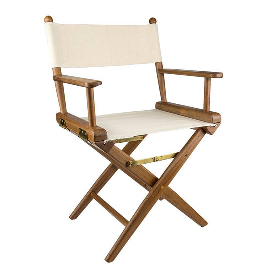 Whitecap Directors Chair w/Natural Seat Covers - Teak [60044] - Twin Screws Marine Service