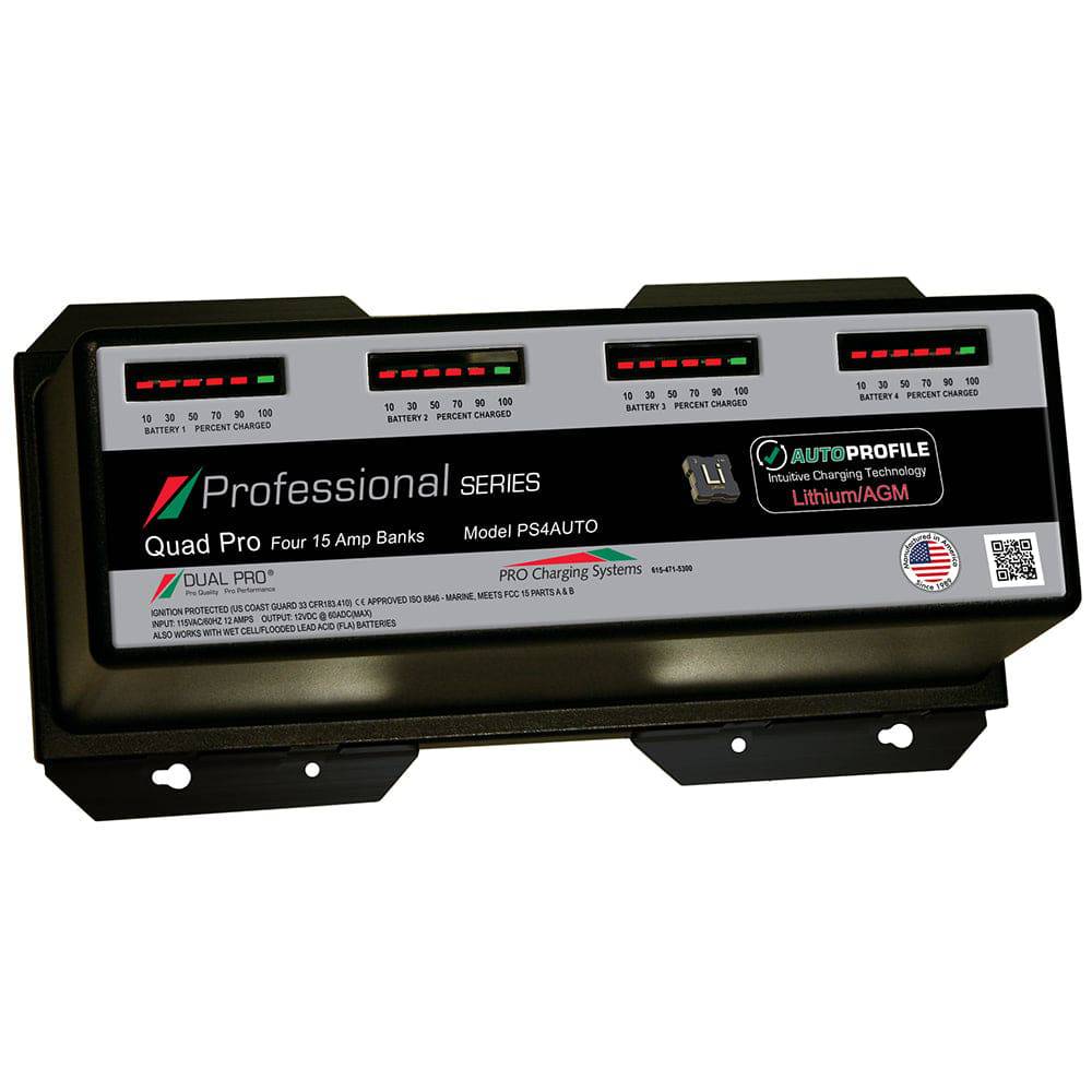 Dual Pro PS4 Auto 15A - 4-Bank Lithium/AGM Battery Charger [PS4AUTO] - Twin Screws Marine Service