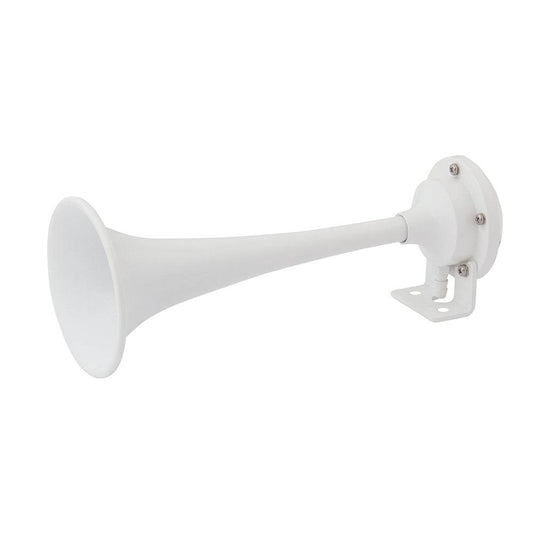 Marinco White Epoxy Coated Single Trumpet Mini Air Horn [10104] - Twin Screws Marine Service