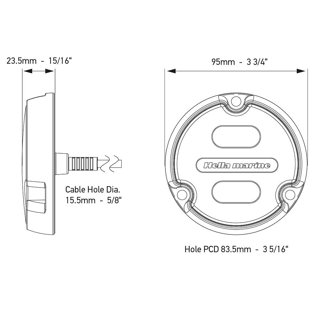 Hella Marine Apelo A1 Blue White Underwater Light - 1800 Lumens - Black Housing - Charcoal Lens [016145-001] - Twin Screws Marine Service