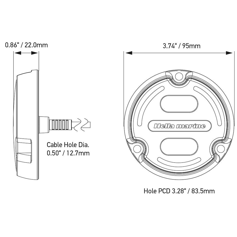 Hella Marine Apelo A2 Blue White Underwater Light - 3000 Lumens - Black Housing - Charcoal Lens w/Edge Light [016147-001] - Twin Screws Marine Service