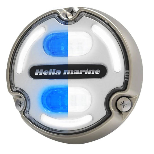 Hella Marine Apelo A2 Blue White Underwater Light - 3000 Lumens - Bronze Housing - White Lens w/Edge Light [016147-101] - Twin Screws Marine Service