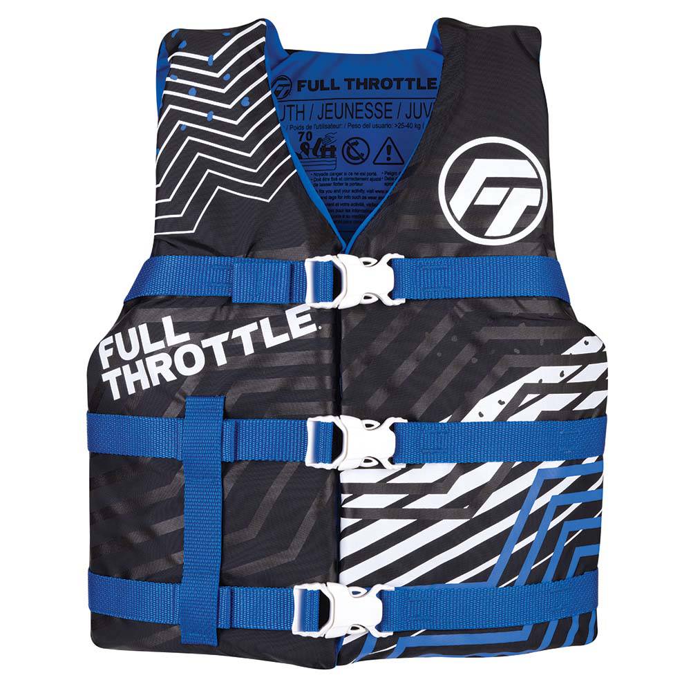 Full Throttle Youth Nylon Life Jacket - Blue/Black [112200-500-002-22] - Twin Screws Marine Service