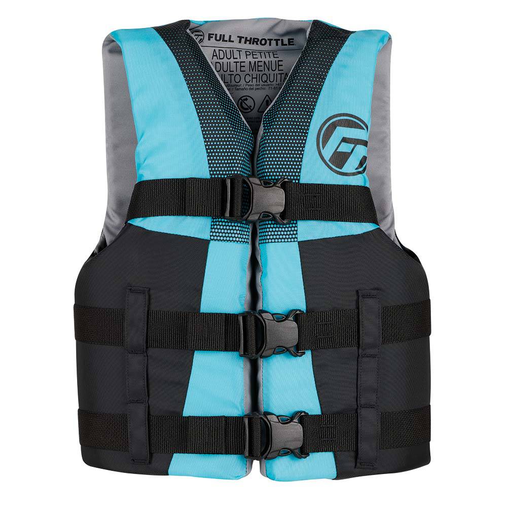 Full Throttle Teen Nylon Life Jacket - Aqua/Black [112200-505-010-22] - Twin Screws Marine Service