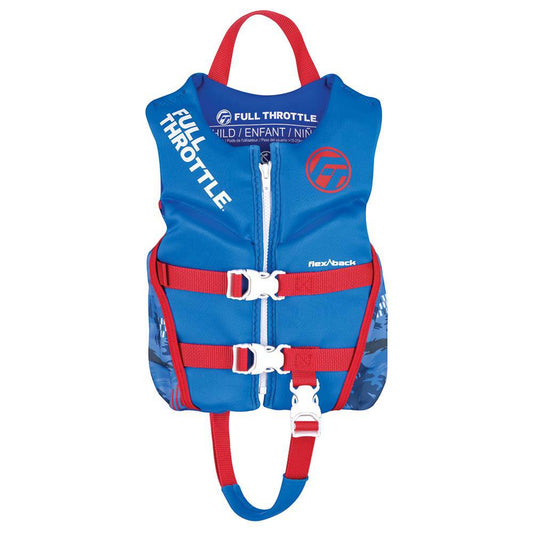 Full Throttle Child Rapid-Dry Flex-Back Life Jacket - Blue [142500-500-001-22] - Twin Screws Marine Service