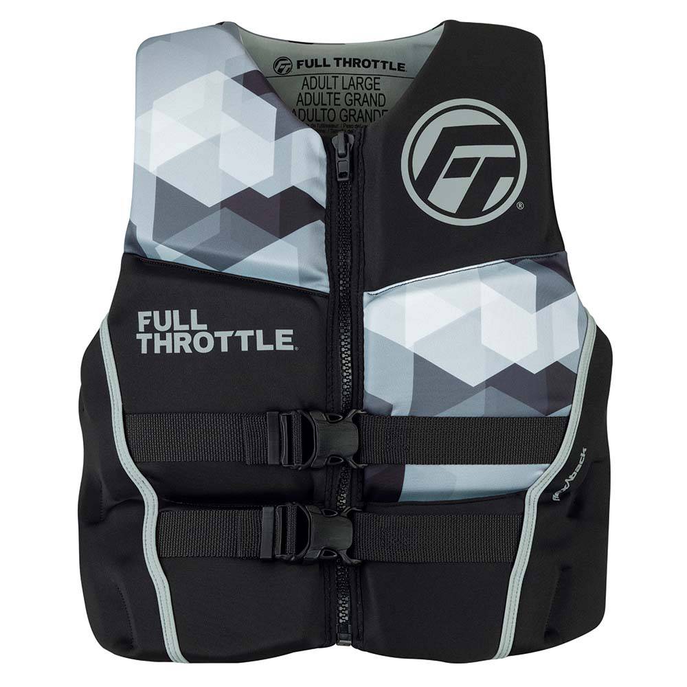 Full Throttle Mens Rapid-Dry Flex-Back Life Jacket - 2XL - Black/Grey [142500-701-060-22] - Twin Screws Marine Service