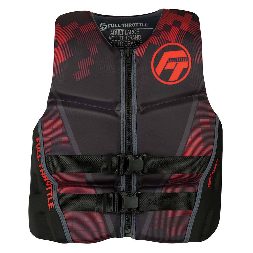 Full Throttle Mens Rapid-Dry Flex-Back Life Jacket - XL - Black/Red [142500-100-050-22] - Twin Screws Marine Service