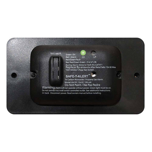 Safe-T-Alert 85 Series Carbon Monoxide Propane Gas Alarm - 12V - Black [85-741-BL] - Twin Screws Marine Service