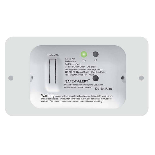 Safe-T-Alert 85 Series Carbon Monoxide Propane Gas Alarm - 12V - White [85-741-WT] - Twin Screws Marine Service